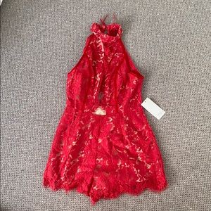 TOBI red lace romper